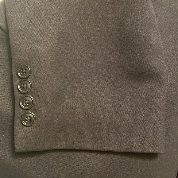 Albert Nipon Suit Mens 46R Navy 3 Button Wool Color Black - Picture 12 of 14